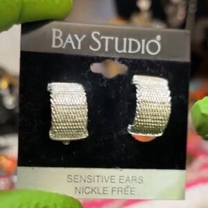 Bay Studio Textured Silver Earrings
